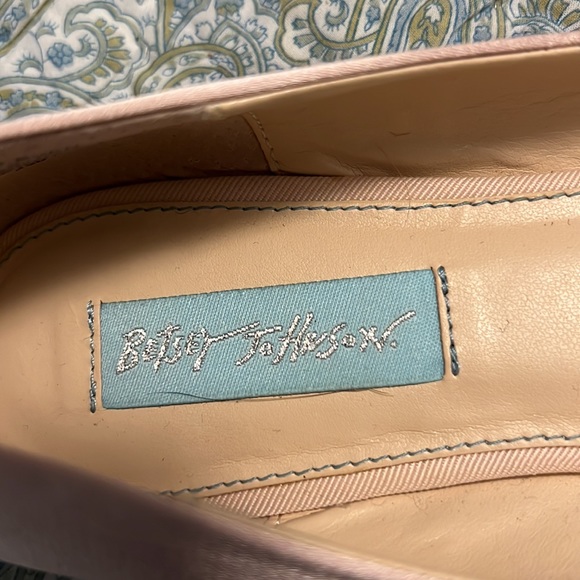Betsey Johnson- Rhinestone and Champagne Pink Satin Flats - Picture 8 of 9